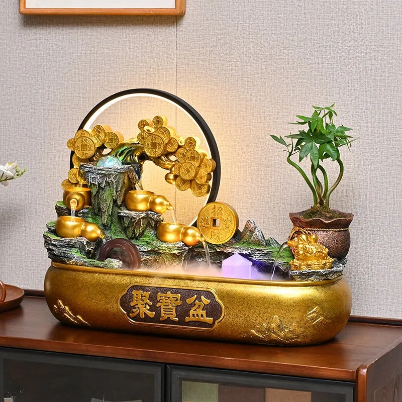 CX Chinese rockery flowing water ornament circulating water living room entrance lucky, office opening housewarming ornament