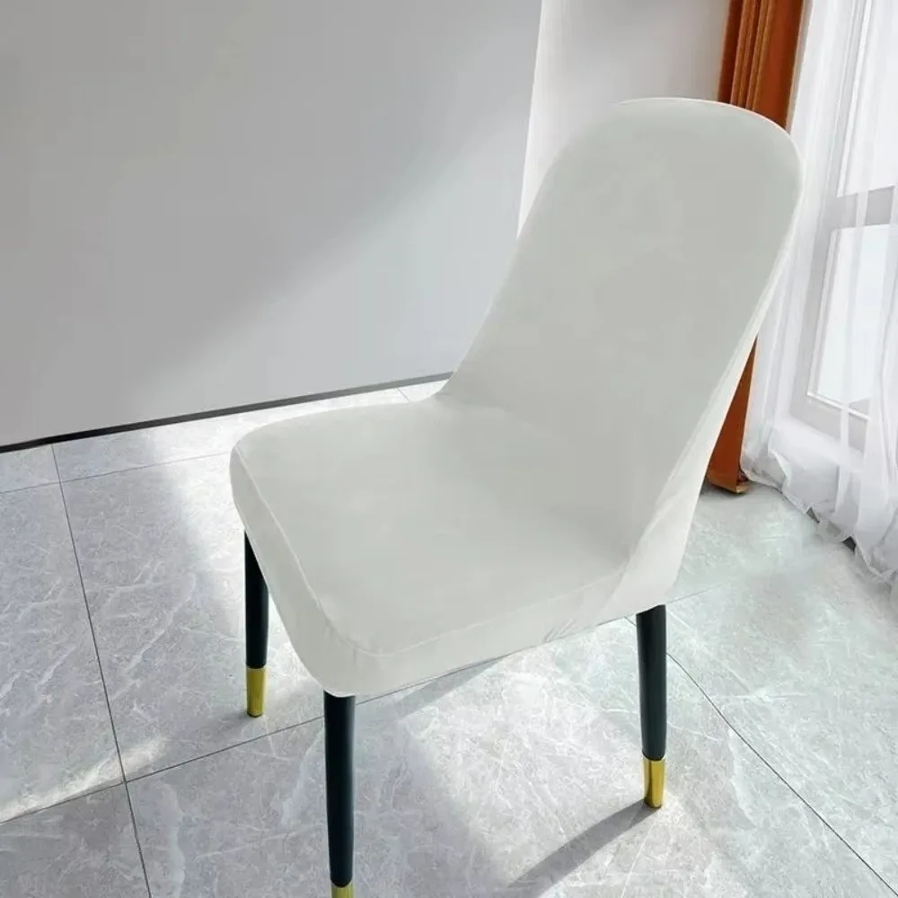 New Velvet Chair Slipcovers Universal Solid Color Chair Cover Adjustable Elastic Washable Stool Covers Dining Room