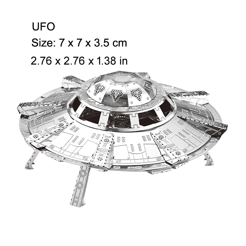 3D Metal Puzzle UFO model KITS Assemble Jigsaw Puzzle Gift Toys For Children