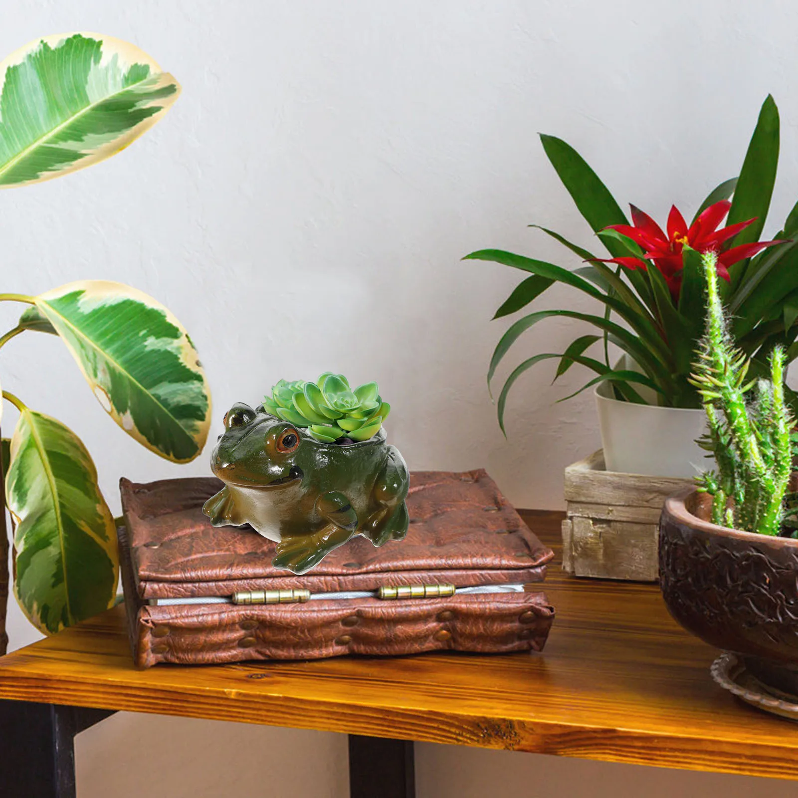 

Gorgeous Frog Shaped Flower Pot Cartoon Animal Shaped Planter Indoor Outdoor Decorative Vase for Home Office Garden