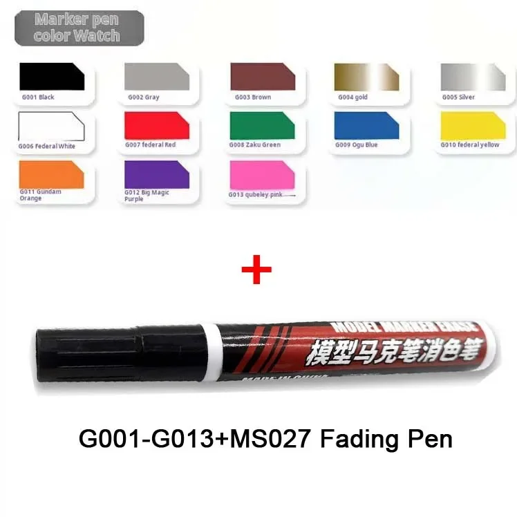 MS043 MS027 Oily Marker Erase Pen Kit for Gundam Painting Tool Aging Panel Line Marker Pen Extra-fine Hook Liner Pen Hobby DIY