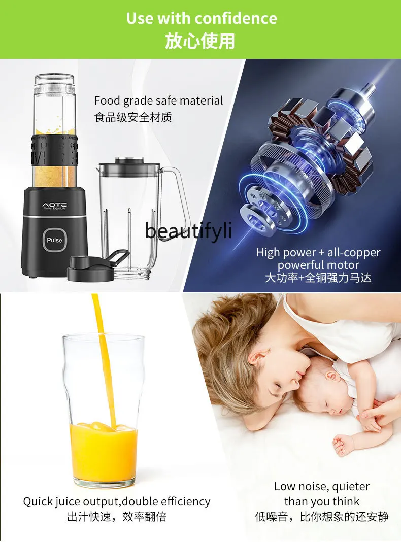 Exprimidor portátil de doble taza, mini exprimidor eléctrico europeo de 220V