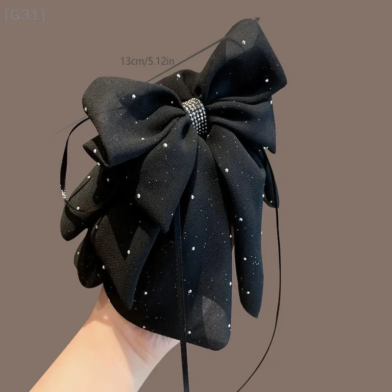 Fashion Black Rhinestones Elegant Hair Clip Women Ponytail Clip Headdress Temperament Hair Claw Headwear Hair Accessories【G31】 view 6