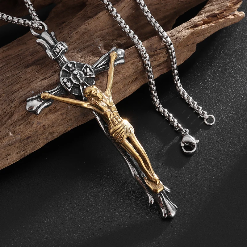 Fashion Classic Christian Jesus Bible Cross Pendant Necklace Men Women Church Prayer Power Amulet Jewelry