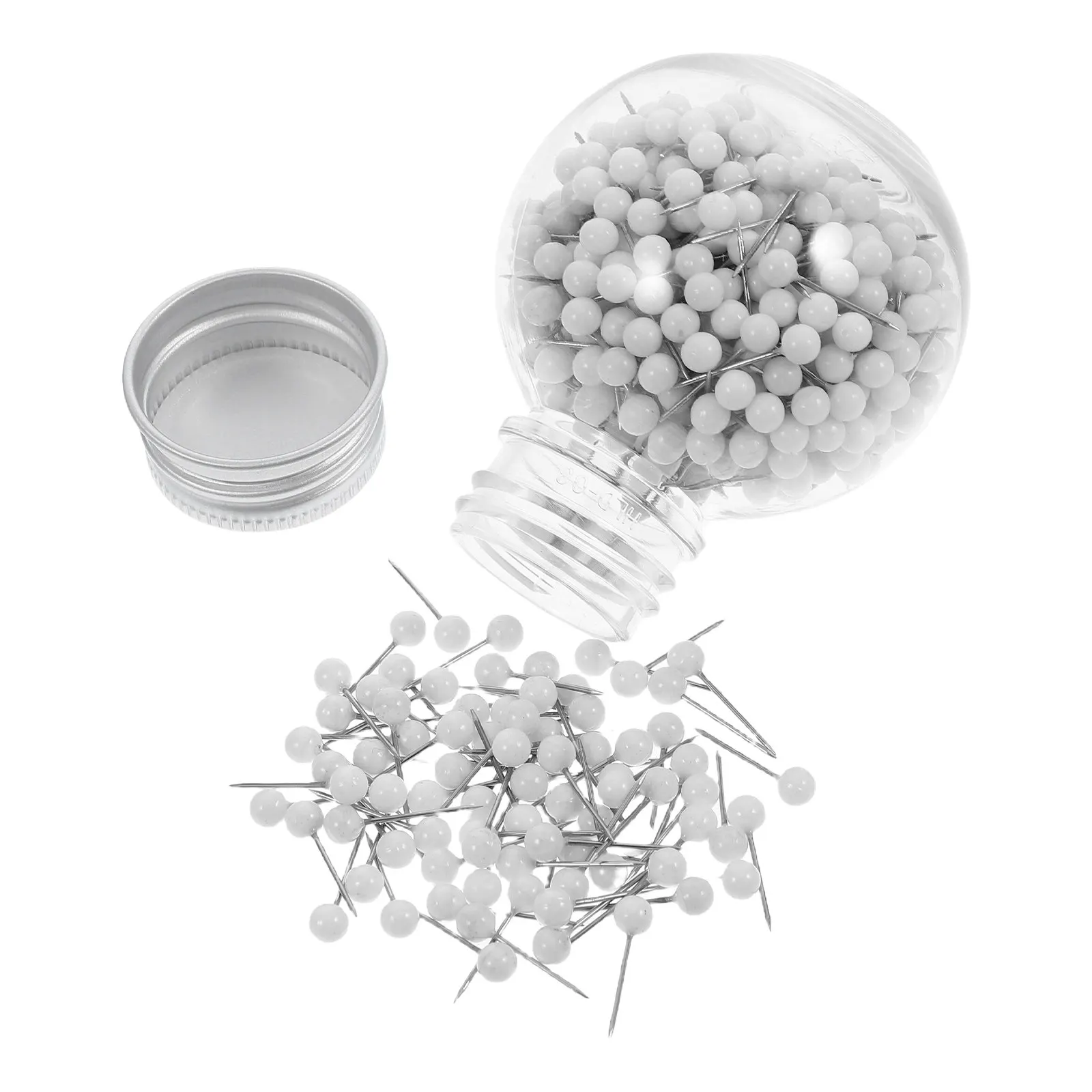 600Pcs Colorful Pearl Head Sewing Pins Stainless Steel Long Straight Pins Storage Bottle DIY Craft Dressmaking Positioning