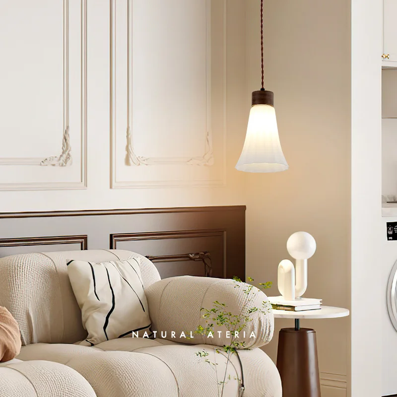 الفرنسية الرجعية الزجاج قلادة ضوء الثريا LED مصباح معلق لغرفة الطعام المطبخ مطعم ديكور المنزل الإنارة قاعة غرفة نوم