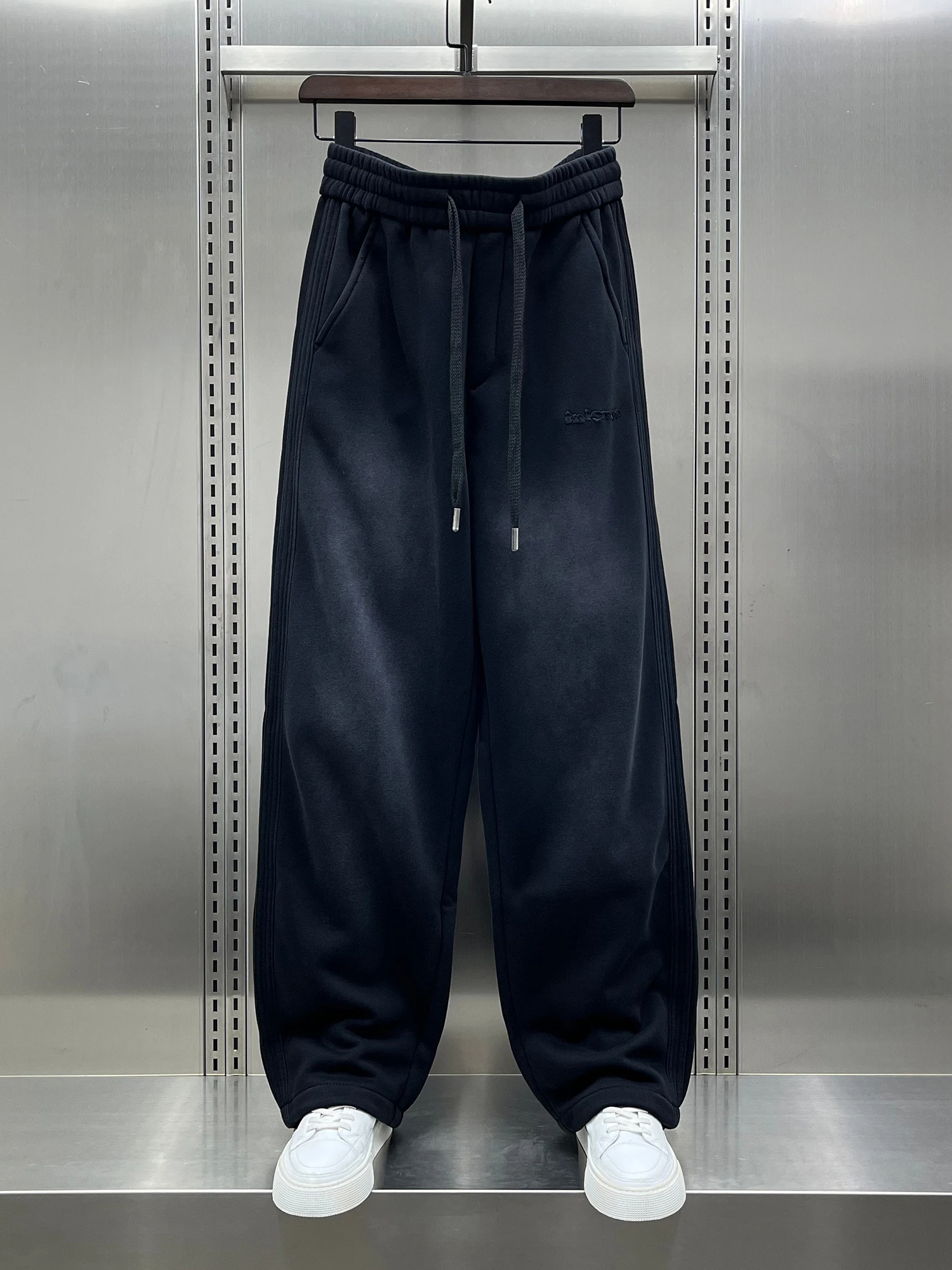 

Trendy Brand Patchwork Embroidered Casual Sweatpants Men's Faion Fce Lined High End Acid Dye Straight Leg Sport Pants