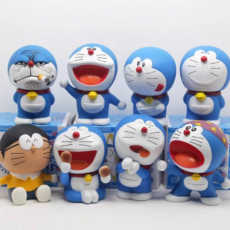 10cm Doraemon Kawaii Pvc Anime Nobita Nobi Action Figure Model Toys Cute Collection Dolls Gifts For Decoration Birthday Gift Toy