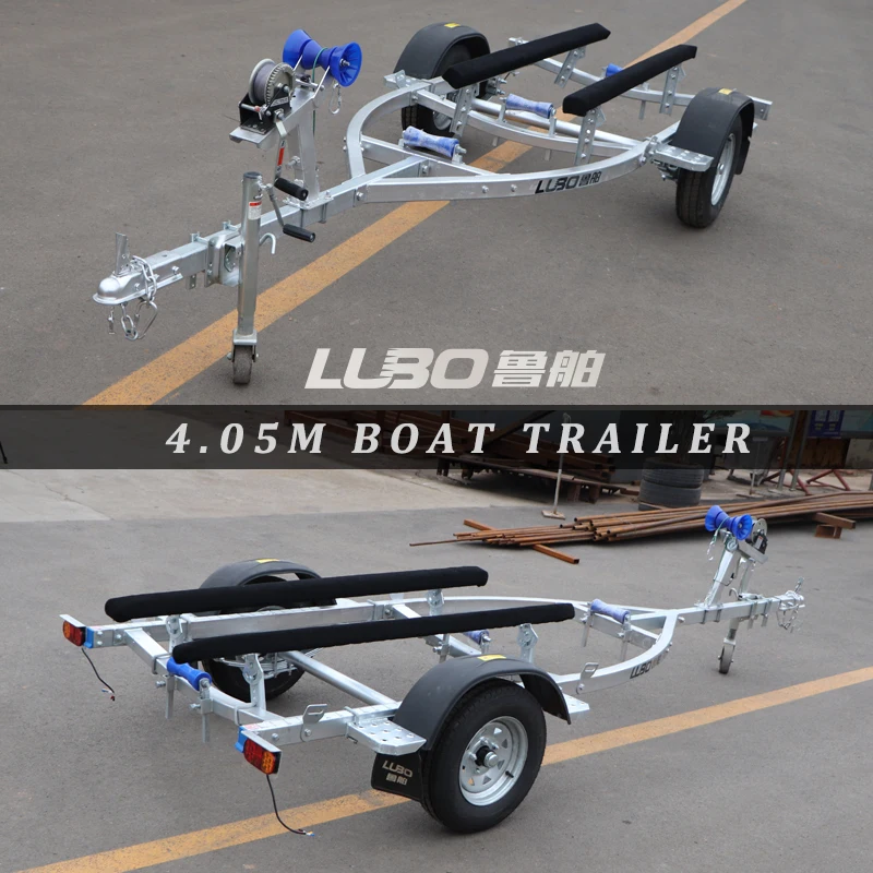 High Quality Customized New hot sale 4.05m Wooden Bunk Boat Trailer Galvanized