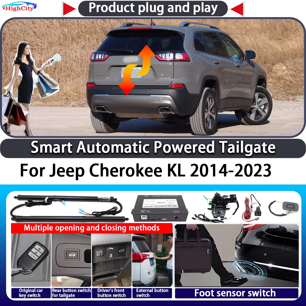 For Jeep Cherokee KL 2014-2023 OEM Smart Automatic Powered Tailgate Key Control Trunk Lift Close Kit Electric Power Tailgate