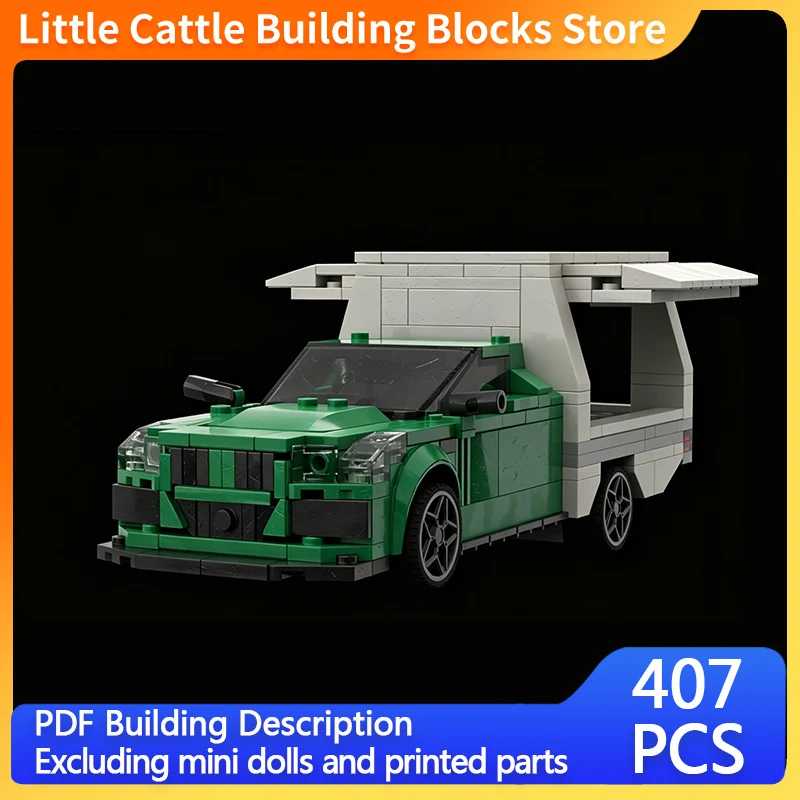 City Car Model MOC Building Bricks Sport Pickup Truck With Service Body Modular Technology Gifts Holiday Assemble Toys Suit