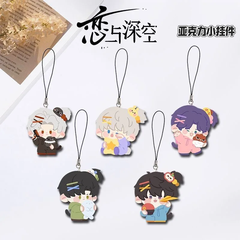 

New Love and Deep Space Phone Chain Cute Accessories Caleb Sylus Rafayel Xavier Zayne Acrylic Backpack Pendant Decoration