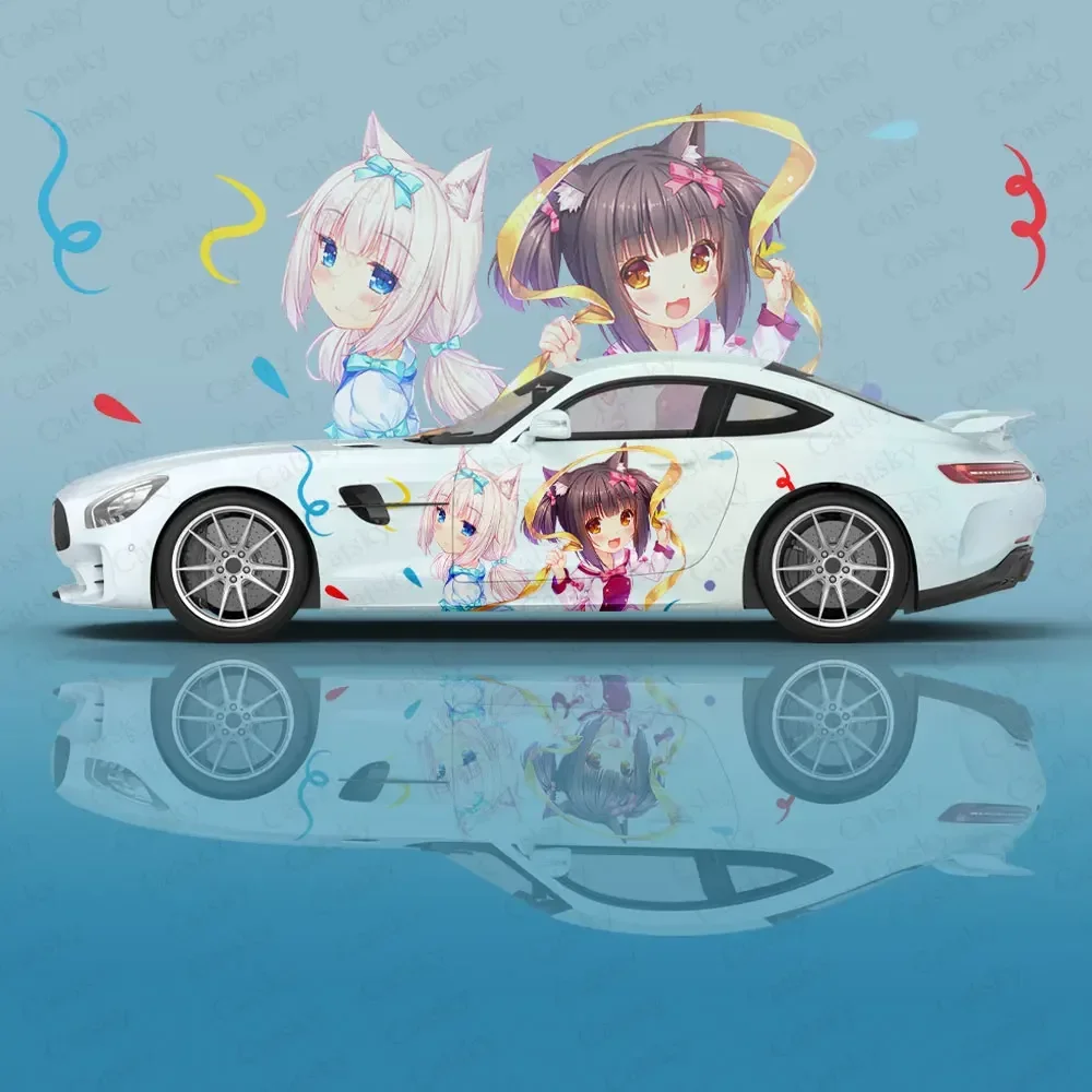 Custom Computer Game Nekopara Girl Car Accessories Anime Body Stickers Auto Side Film Decal Body Sticker SUV Decoration Pattern