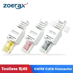 ZoeRax-conector RJ45 para UTP CAT6A/CAT6/CAT5E, sin crimpadora, Internet RJ 45 para 23awg-26awg, extremos de cable LAN sin Toolless, 1 piezas