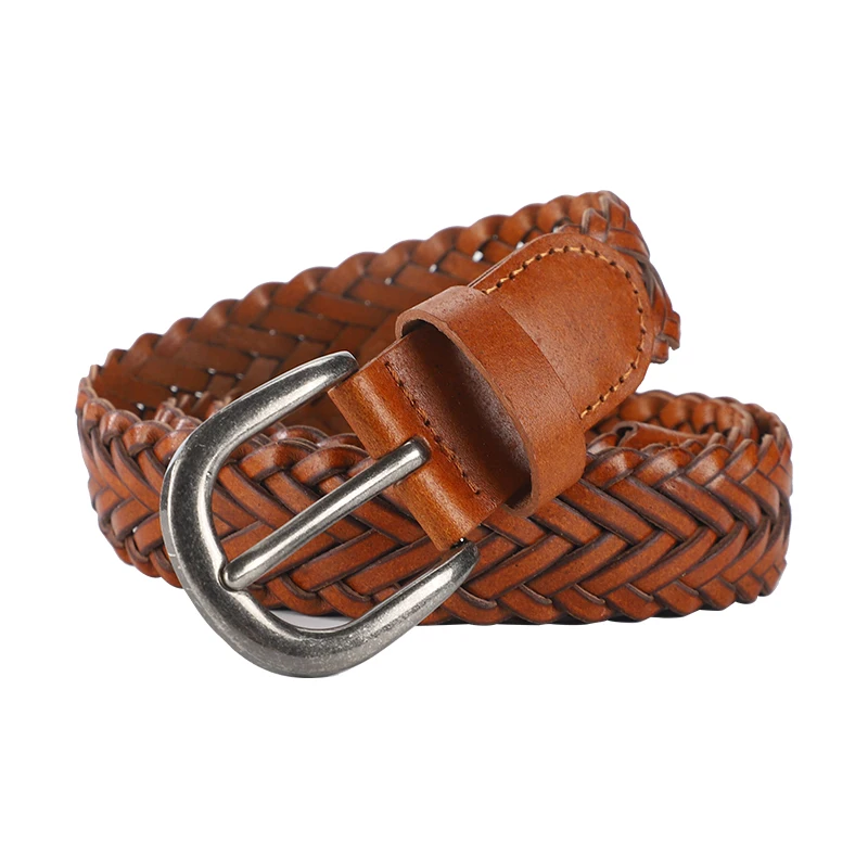 Woven perforated waistband for women, retro, minimalist, needle buckle, casual and versatile student belt, jeans, fashionable be