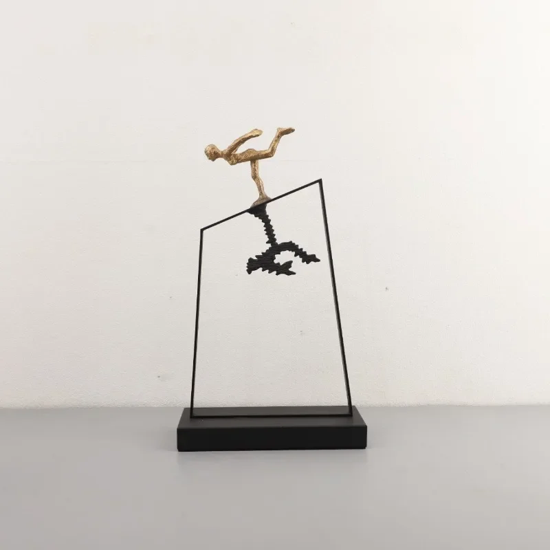 Ice dancer cast iron ornament, living room bedroom TV cabinet ornament