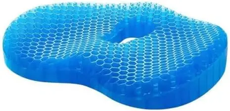 ErgonomicLux Honeycomb Seat Cushion,Gel Seat Cushion for Long Sitting,Effectively Reduce Stress (Black ice Silk Cover)