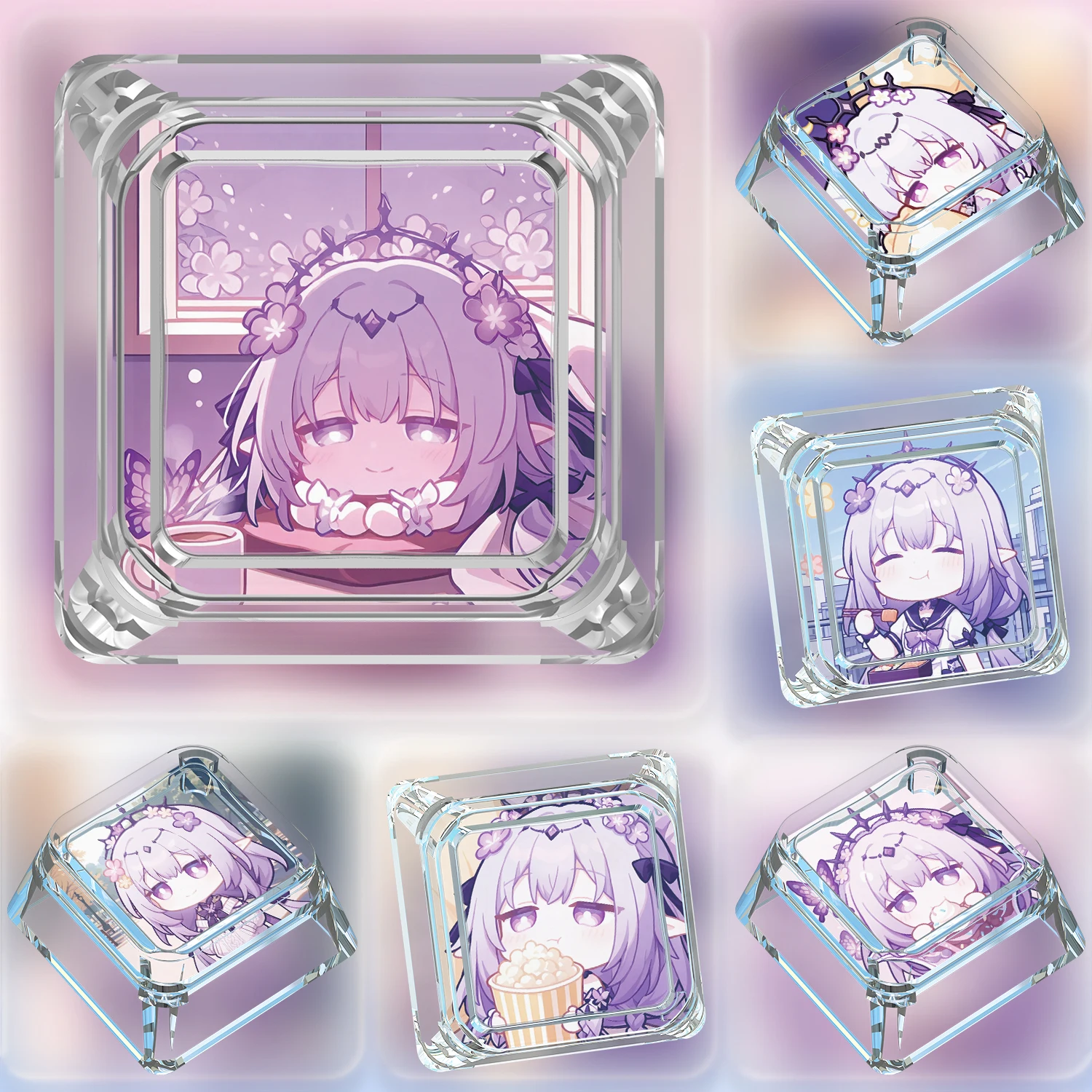 

Honkai: Star Rail Castoriuce keycap emojis with transparent keycaps