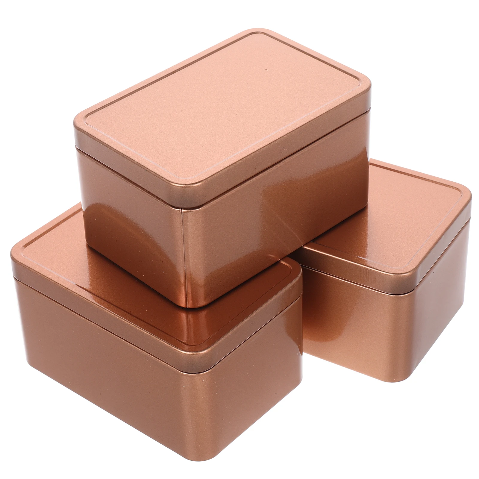 

3Pcs Rectangular Metal Tin Box Iron Storage Case for Baseball Cards Treats Soap Organizer