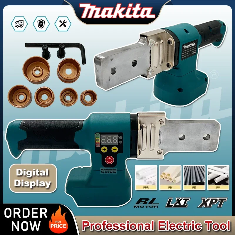 

Электрический сварочный аппарат Makita, беспроводной термофиксатор, PPR, полиэтиленовый паяльник, пластиковая трубка, полипропилен, нагрев, термоплавкий, без батареи