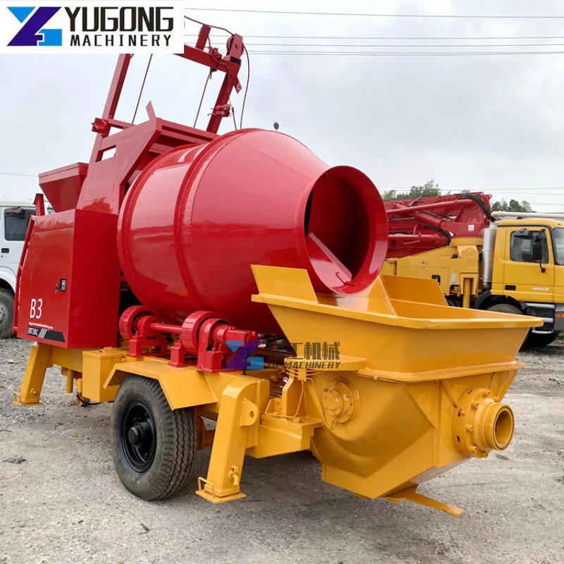 Mini Diesel Cement Construction Machine Portable Concrete Mixer and Pump for Sale Mini Concrete Mixer with High Pressure Pump