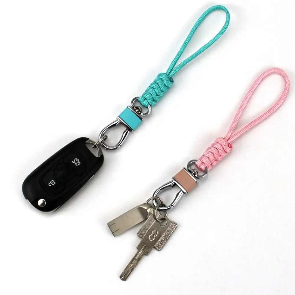 Stainless Steel Paracord Anti-loss Keychain High Quality High Strength 4 Styles Parachute Cord Backpack Key Ring Outdoor Tool