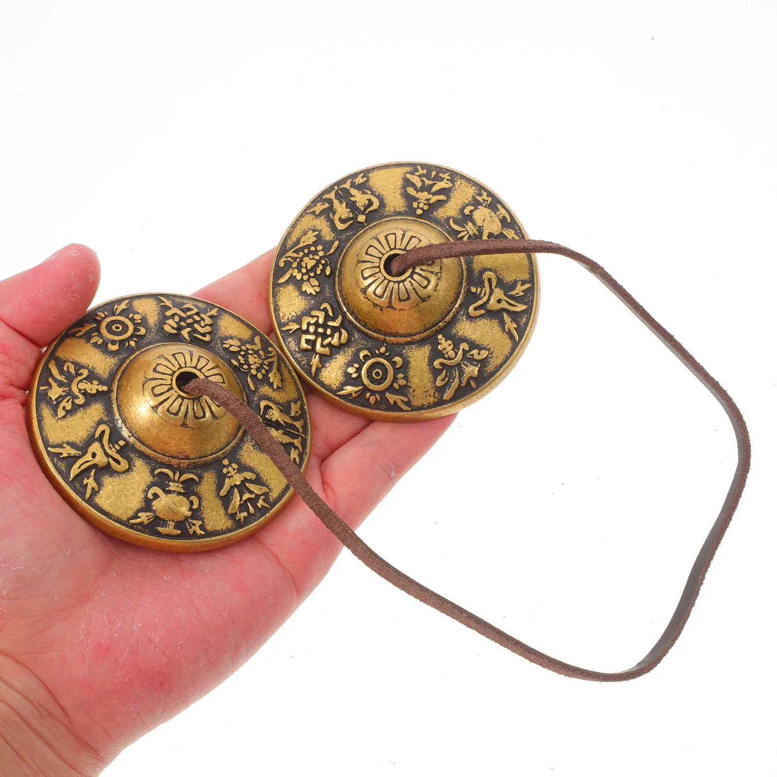 

Touch The Bell Cymbal Handheld Feng Shui Supplies Charm Brass Meditation Accessories Bells