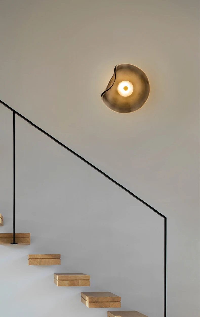 Art Amber Gray Glass LED Wall Light 3000K Sconce