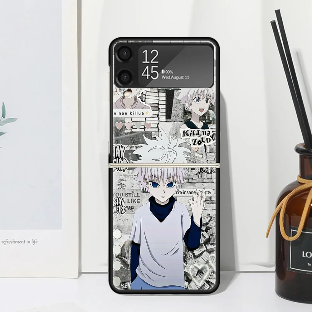 Anime Hunter HXH Phone Case For Samsung Galaxy Z Flip Zflip 6 Flip6 5 Flip5 4 Flip4 3 Flip3 5G Art Fundas Black Cover