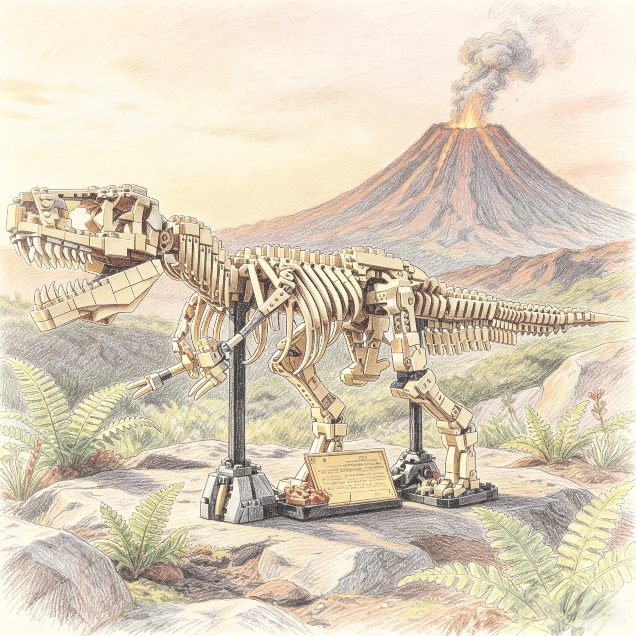 

2026 Creative Tyrannosaurus Rex assembly Model Dinosaur DIY Fossil Bricks men and Women building blocks birthday Gift
