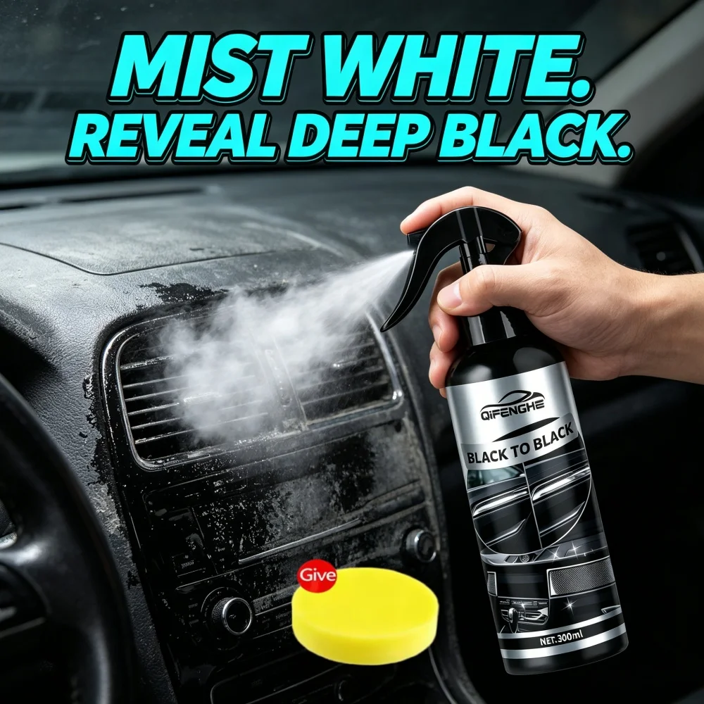 300ml Long-Lasting Plastic Restorer, Renews Faded Black Car Dashboards, Trims & Interior Parts