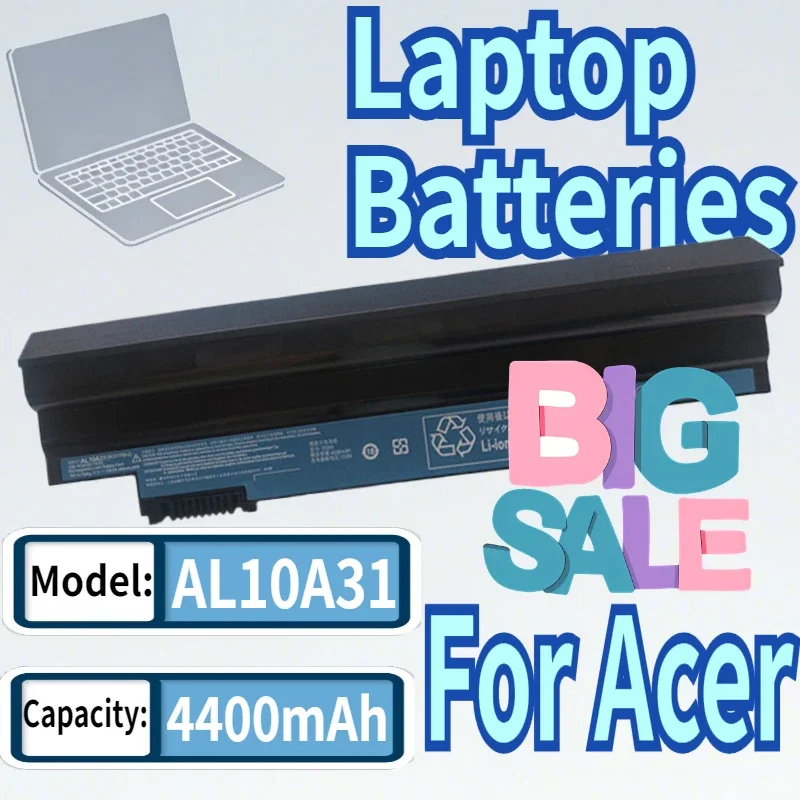 SWZY SWZY AL10A31/AL10B31/AL10G31 Laptop Battery for Acer D255/D260/D257/AOE100 11.1V 4400mAh Replacement Battery