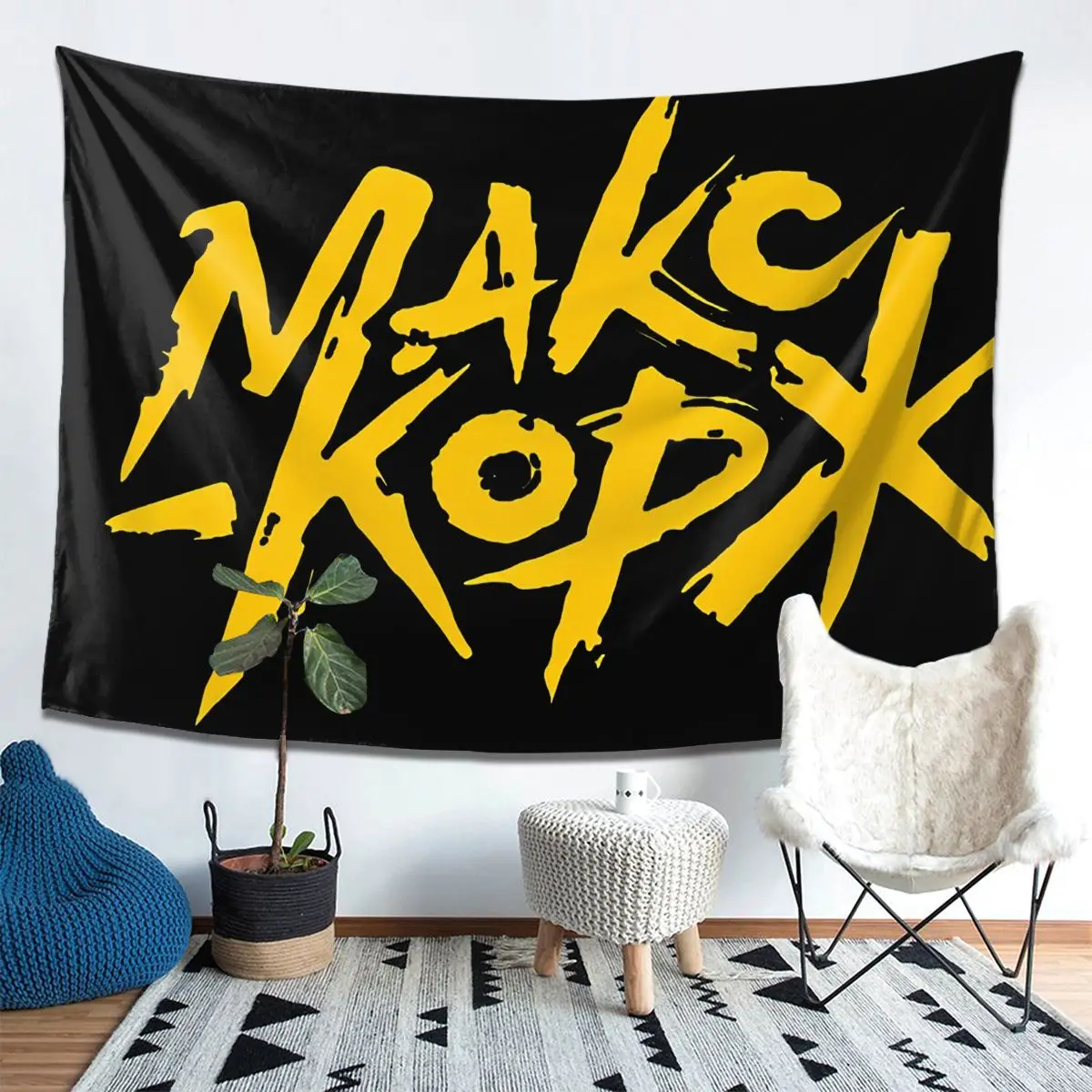 

Max Korzh Fan Makc Kop Tapestry Decoration Art Aesthetic Tapestries for Living Room Bedroom Home Wall Cloth Wall Hanging