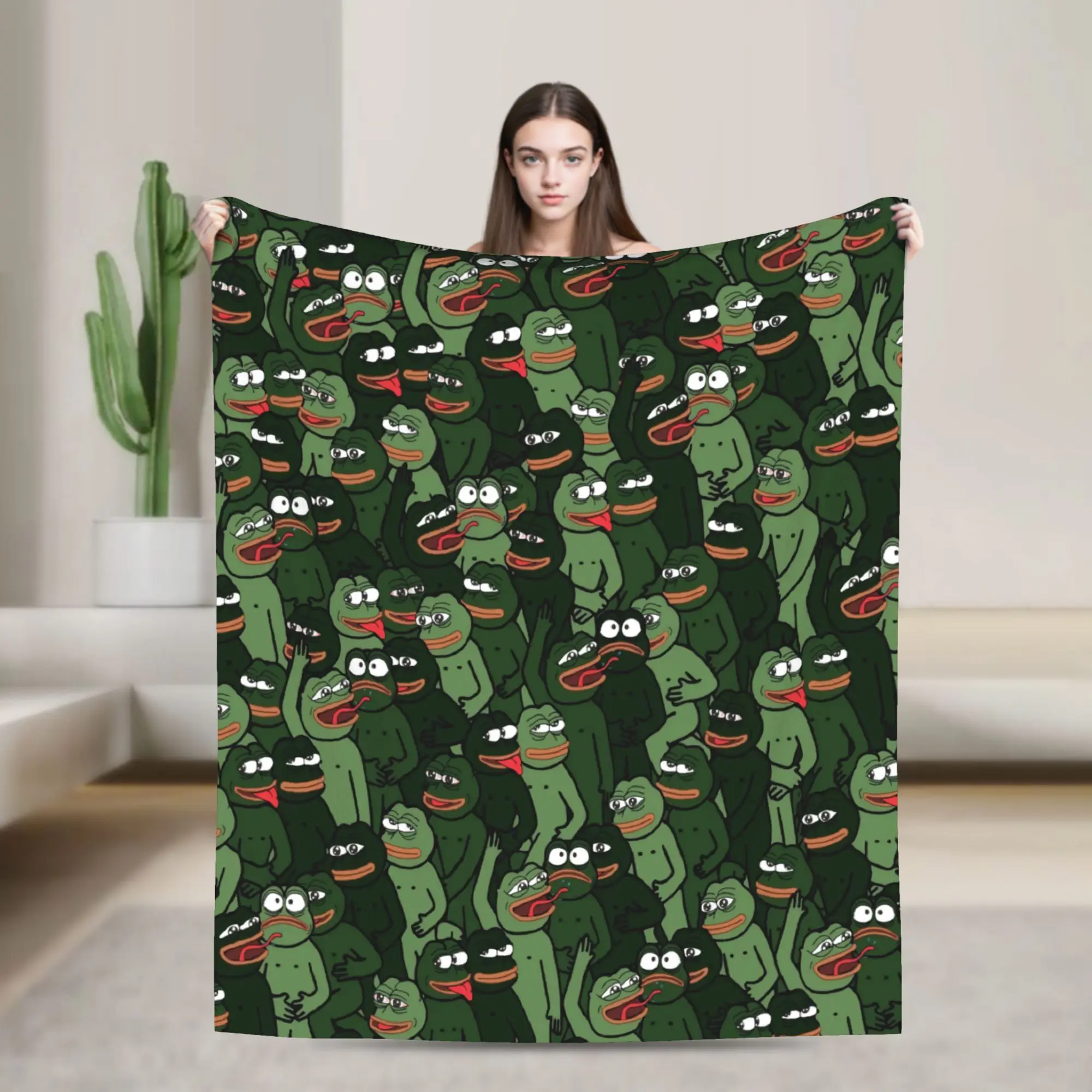 Pepe Frog Meme  Stuff Blankets Super Soft Fleece  Throw Blanket Relax Quilt
