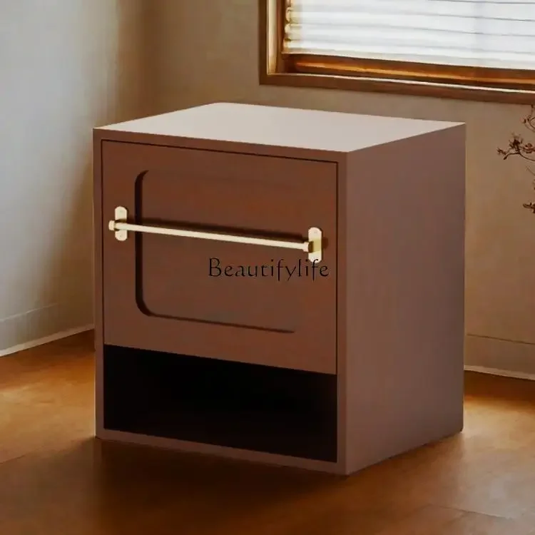 

ls 51 Red-brown living room combination cabinet, modular combination bedside table