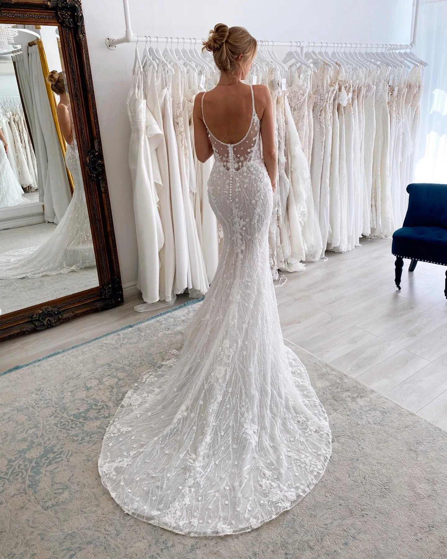 Mermaid Lace Wedding Dresses New In Church Wedding Gowns For Women   Spaghetti Straps Bridal Wedding Party Dress 3D Flowers Bead