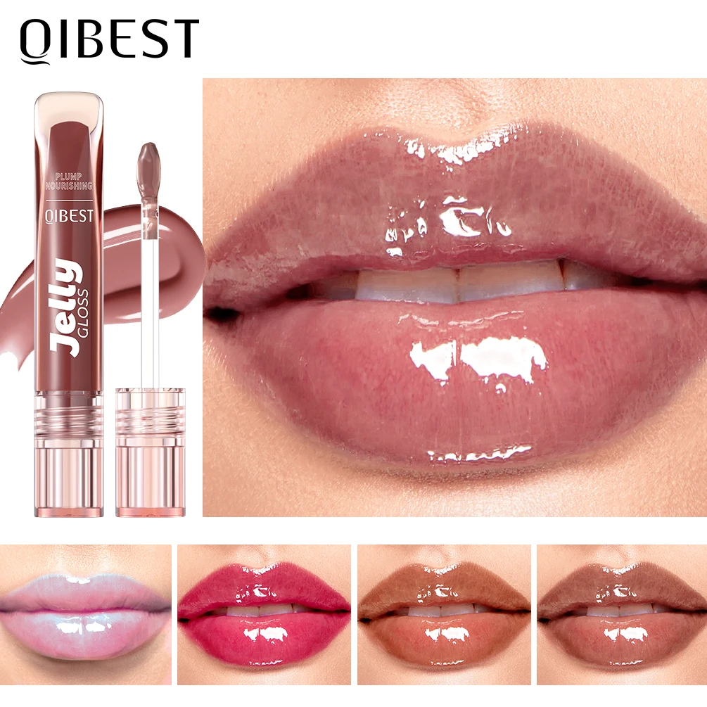 

Блеск для губ QIBEST Mirror Plump Jelly, тонирующее масло для губ, увлажняющий водный блеск для губ, интенсивно увлажняющая жидкая помада, косметическое средство