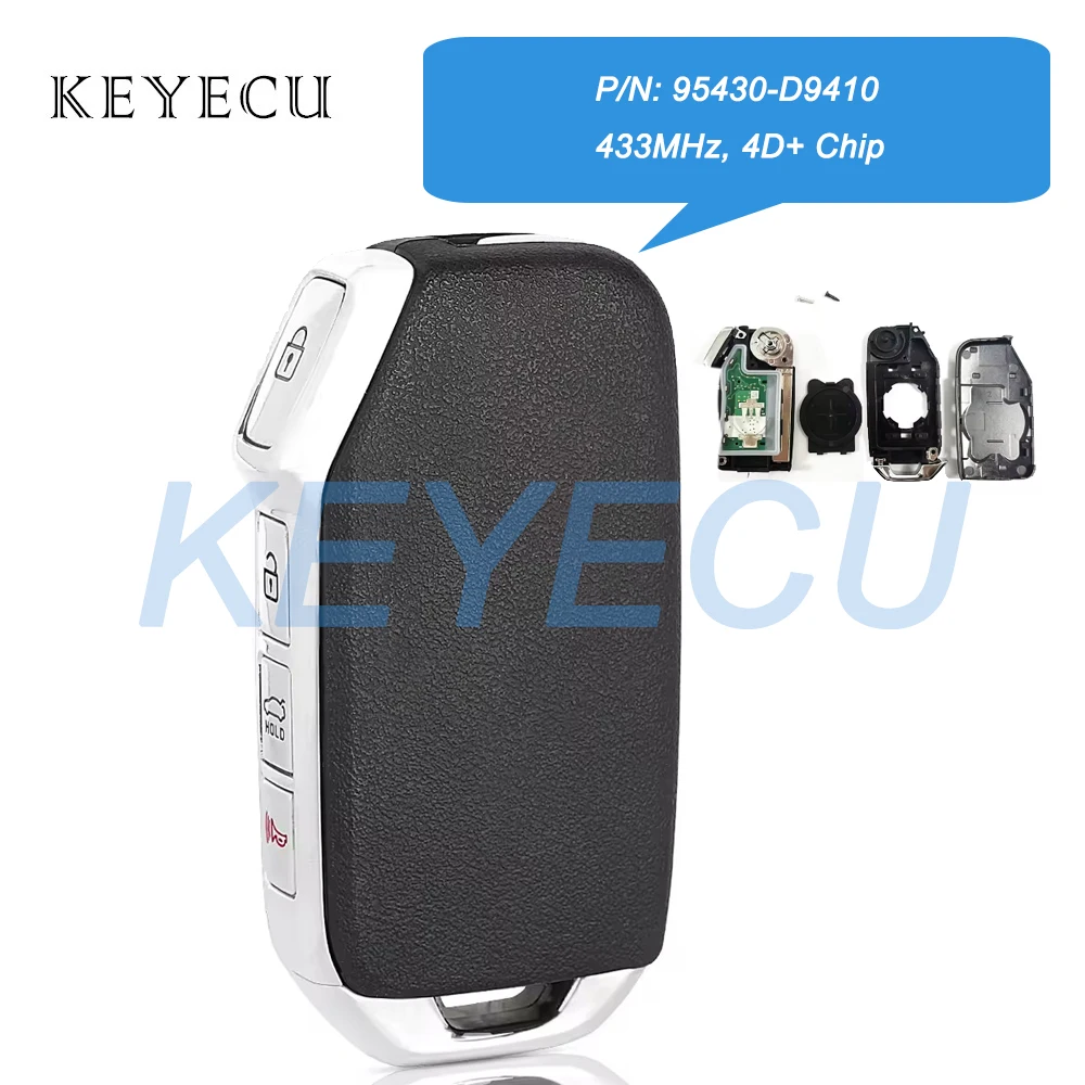 

Keyecu FCC ID: TQ8-RKE-4F42 P/N: 95430-D9410 433MHz 4D Chip Flip Remote Car Key Fob 4 Buttons for KIA Sportage 2021 2022