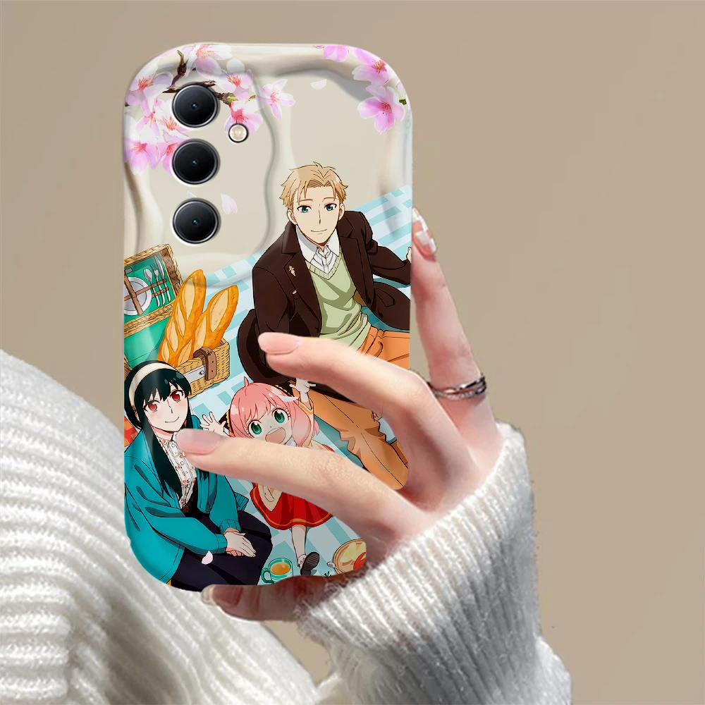 Anime SPY X Family Anya 3D Wave Case For OPPO Realme 12 11 10 9 8 7 7i 6 5 Pro Plus C67 C55 C31 C35 C11 C12 C15 C20 C21Y Cover