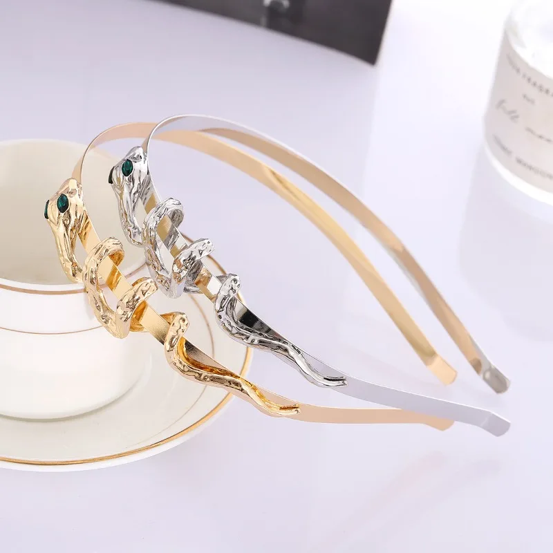 

Fashion Metal Snake Headband Gold Silver Color Unique Hair Accessories for Women Elegant Hair Band for Party Special Occasions