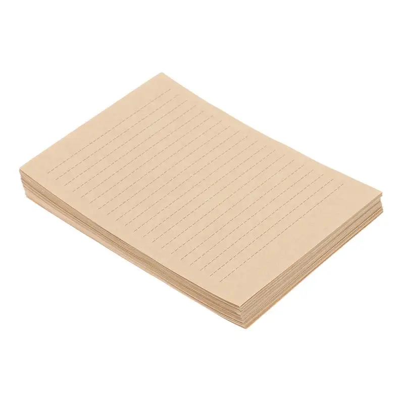 50/100 Sheets A5 Vintage Kraft Paper  Vintage Lined Kraft Letter Paper Writing Paper To Write A Letter Calligraphy 21 X15cm