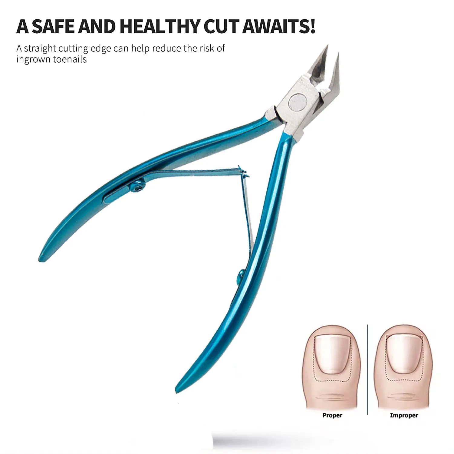 

Stainless Steel Ergonomic Nail Clippers - Precise Cuticle Remover for Easy Manicure and Pedicure, Unscented, Gentle on Nails