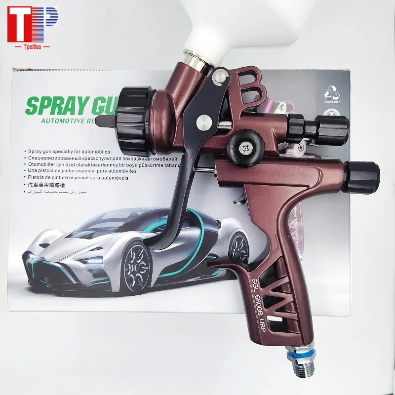 Upper Pot Spray Gun 1.3mm Auto Furniture Leather Sheet Metal Paint Spray Gun High Atomization 6800 Gravity Manual Pneumatic Tool