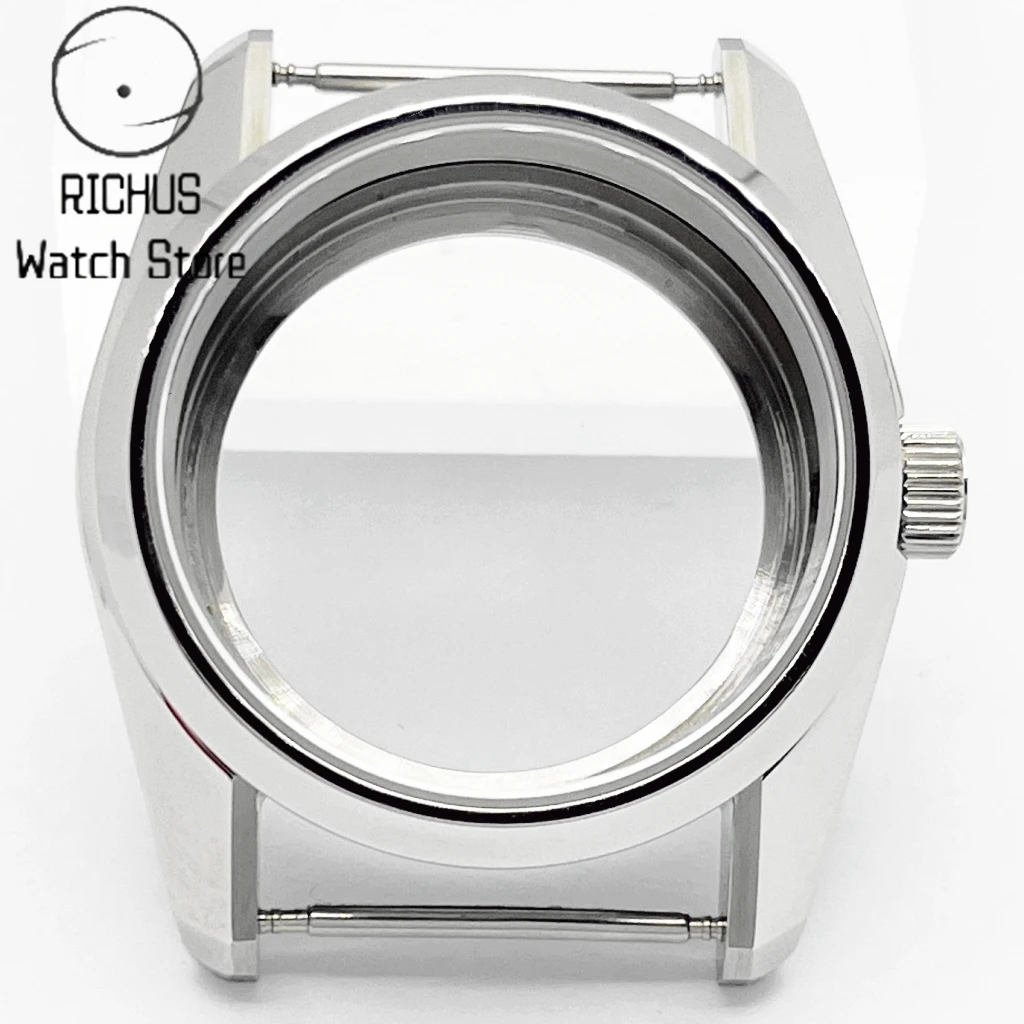 RICHUS NH35 36mm Case Sapphire Glass Silver Watch Case Fit NH35 NH36 ETA2824 PT5000 Movement Watch Accessories