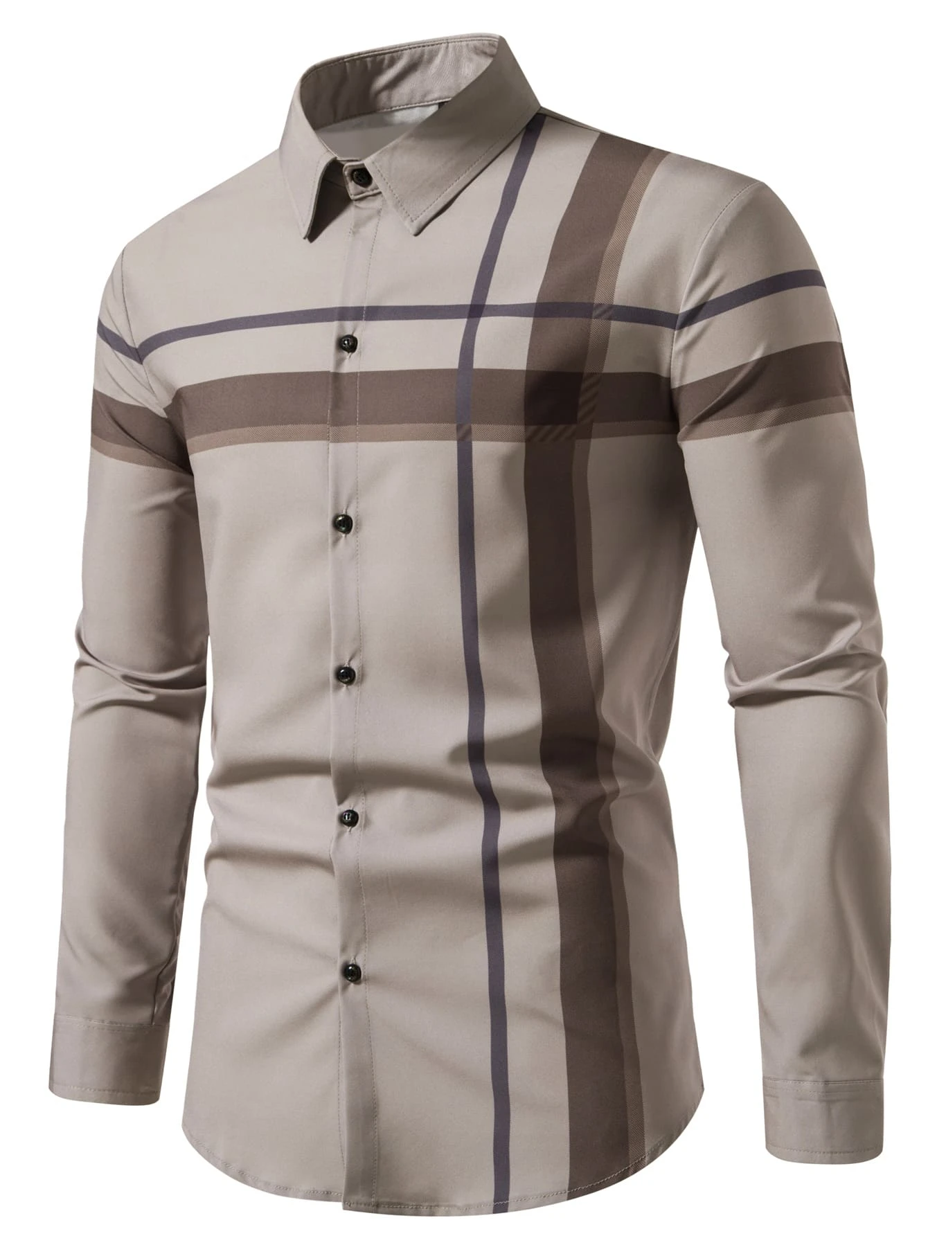 เสื้อเชิ้ตพิมพ์ลายสก็อตสำหรับเป็นของขวัญให้แฟนในปี 2024 เสื้อผู้ชายลายกราฟิกสีสันสดใส แขนยาว หรูหรา แฟชั่น