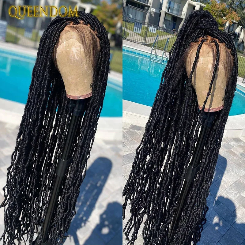 

40 "Супер длинные синтетические полные кружевные парики для женщин, африканский плетеный парик, плетение бабочек, косички богини, кружевной парик