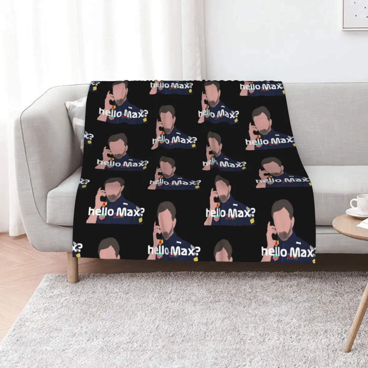 

Christian Horner - hello Max (white) Throw Blanket Thins Weighted Camping Shaggy Blankets