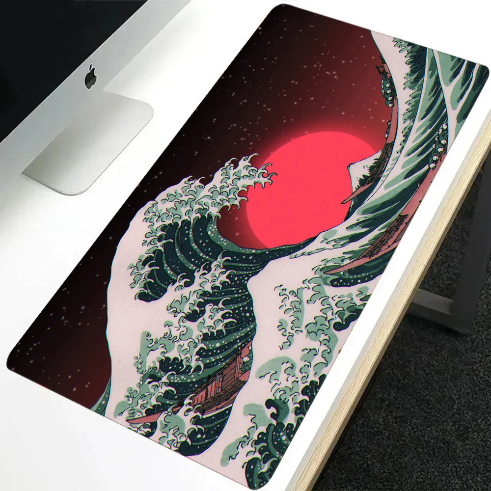 

Japan Kanagawa Mausepad red Desk Mat Gaming Mat Pad on The Table Office Gamer Accessories Keyboard Mats Mouse Pad Mouse carpet