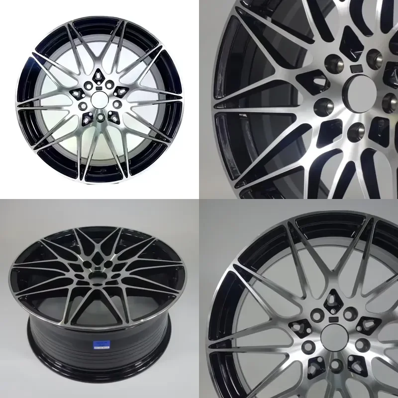 19-Inch Gloss Black Machined Face Aluminum Alloy Wheel Hub 5X120 PCD 5x112mm for BMW F30 E46 320 Cars Rims Passenger Car
