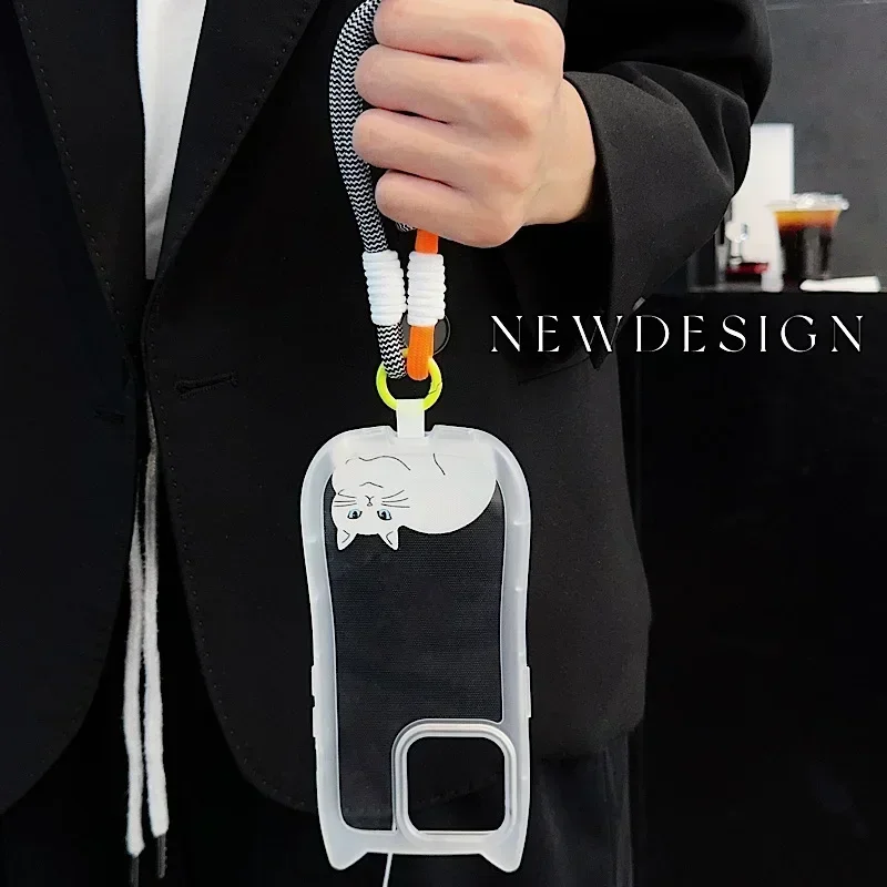Simple and Fun Cat Card Hanging Rope for Mobile Phone